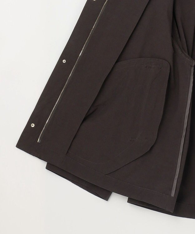 自由区 【カタログ掲載・春の必需品・オンオフ使える】コットンリネンウェザーライト コート ブラウン