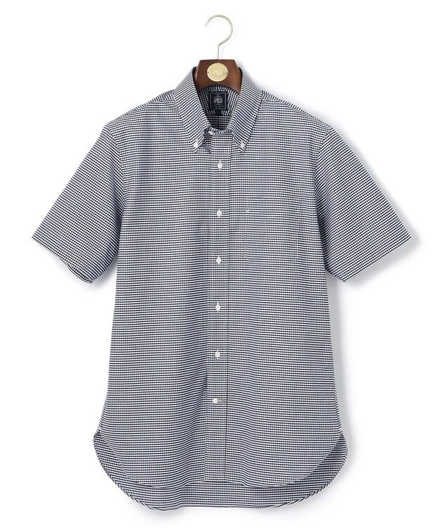 J.PRESS MEN 【PREMIUM PLEATS / 形態安定】ギンガムチェック 半袖シャツ / B.D. ネイビー系3