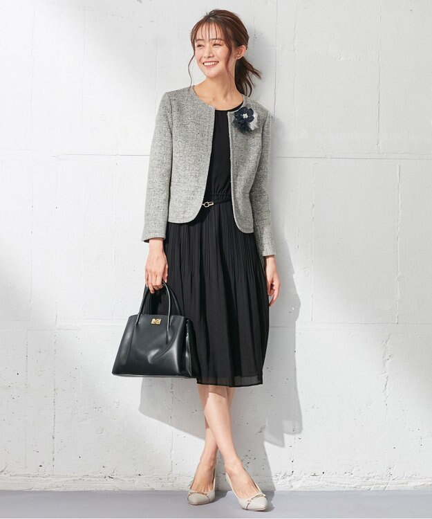 ANY SIS ミニライトボーダー ジャケット シャンブレーグレー