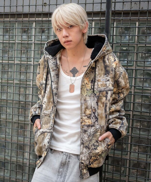 WEGO 【ユニセックス着用ITEM/MLサイズ展開】ワーカーズボアフードブルゾン 柄1