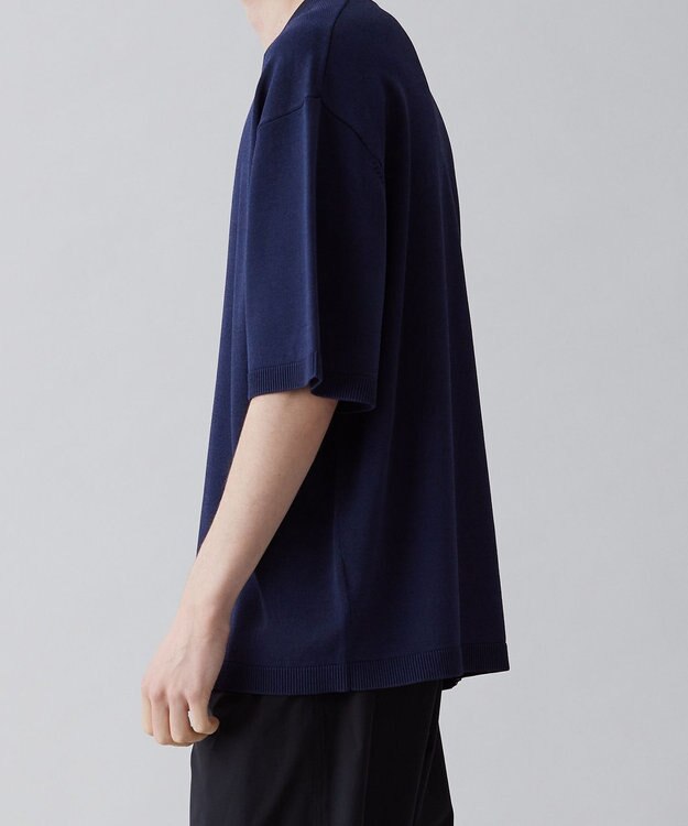UNFILO MENS 【接触冷感】イージーケア ニット半袖Ｔシャツ [23年春夏商品] ネイビー