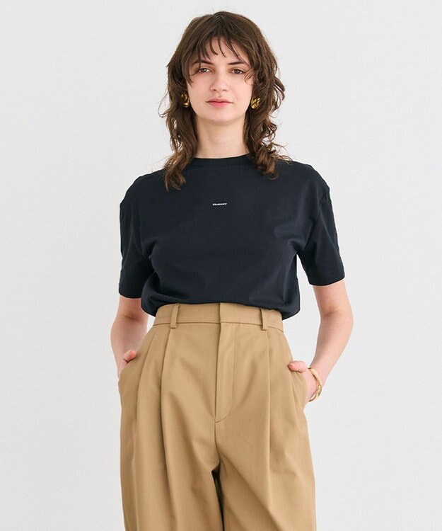 BEIGE， 【洗える】CAMPANULA / メッセージプリントTシャツ Black