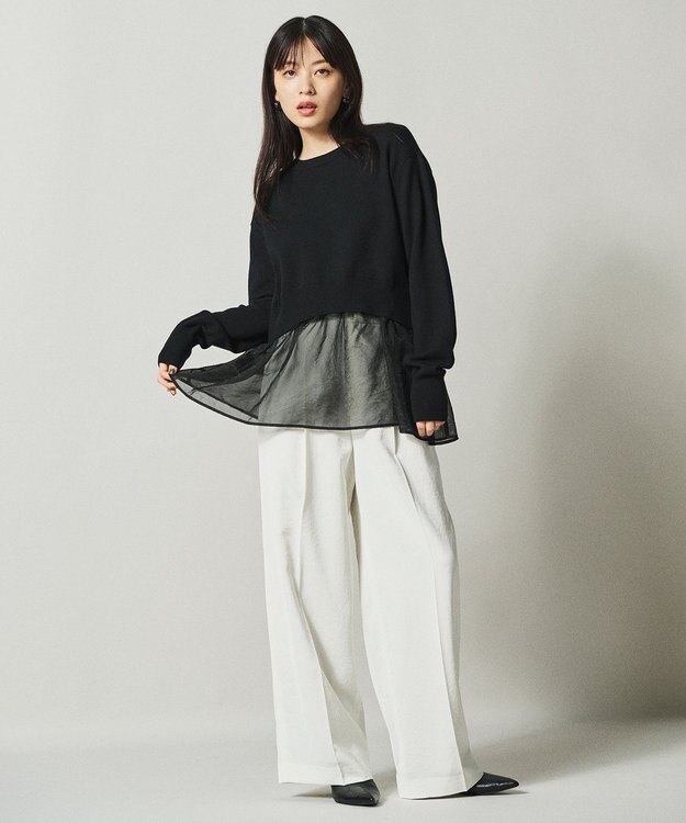 uncrave マット サテン ワイドパンツ（uncrave STANDARD） エクリュ