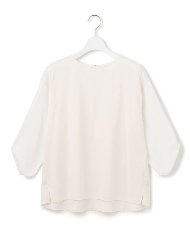 J.PRESS YORK STREET 【WOMEN】【SMOOTH JERSEY】ツイストスリーブ プルオーバー ホワイト系