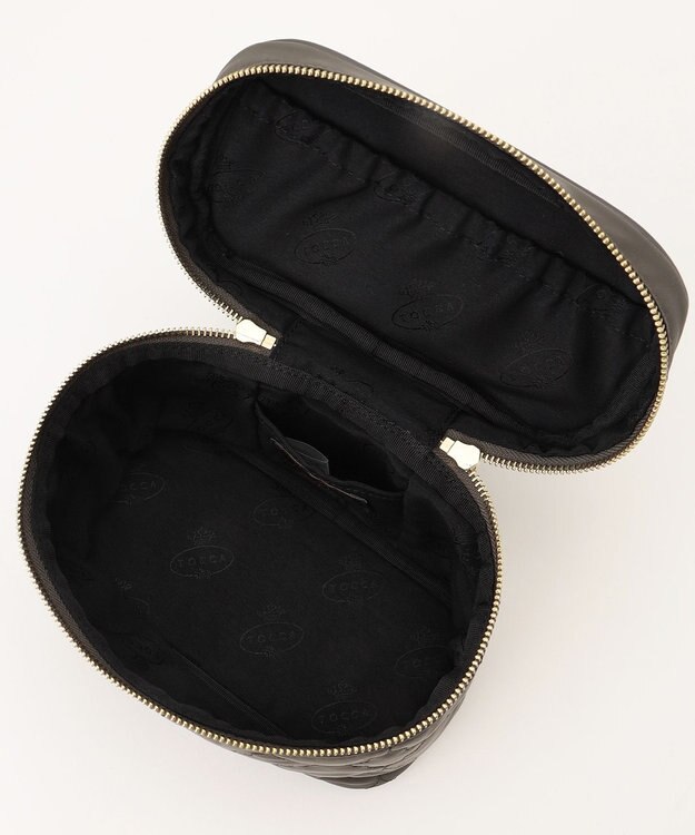 TOCCA CHECKER CLOVER VANITY ヴァニティバッグ カーキ系