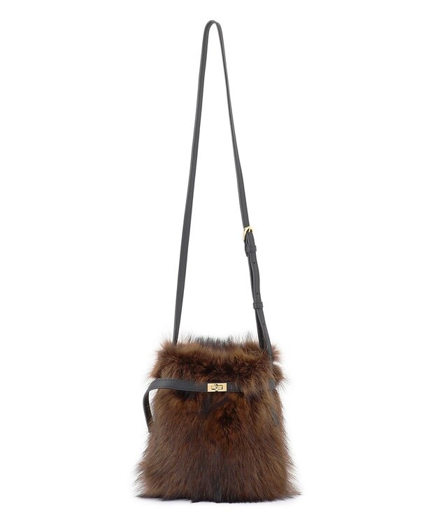 23区 【VIOLAｄORO】ファー ショルダーバッグ ブラウン系