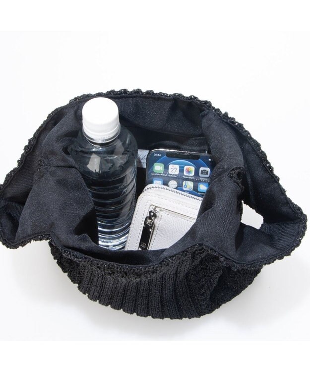 UNBILLION カシュカシュ cachecache / ケーブル編みラメショッパーミニトート ブラック