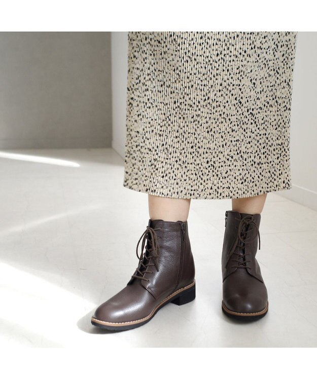 Pointer 本革レースアップブーツ ダークブラウン