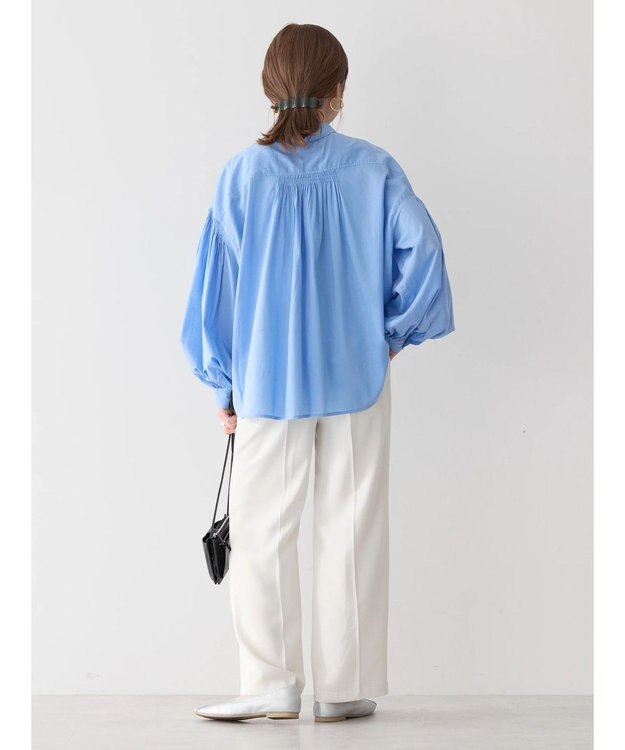 AMERICAN HOLIC ＵＶカット／接触冷感ギャザースリーブブラウス　 Sax