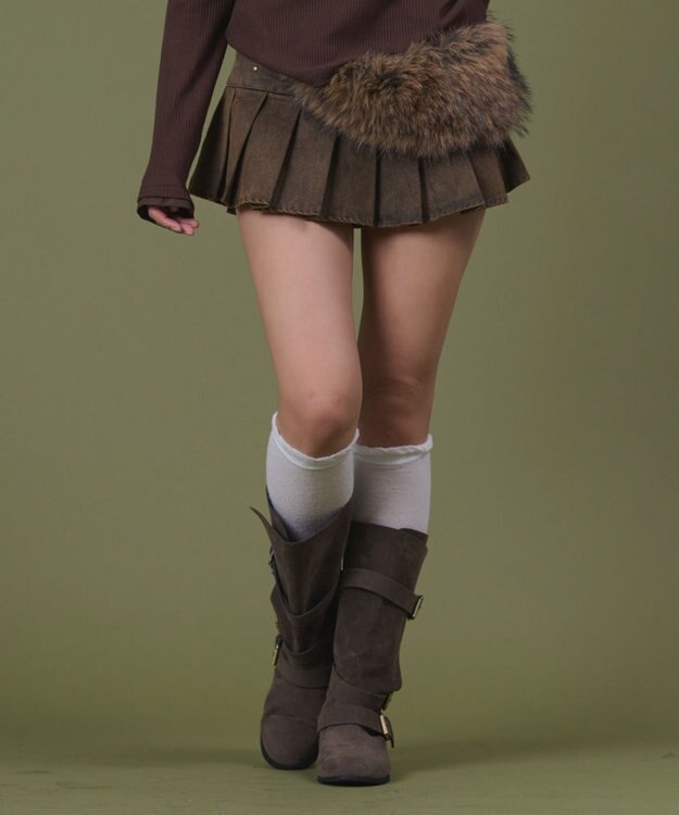 WEGO スウェードベルトブーツ カーキ