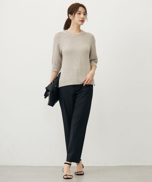 J.PRESS LADIES 【A4サイズ収納可】ドロストギャザー トート バッグ ブラック系