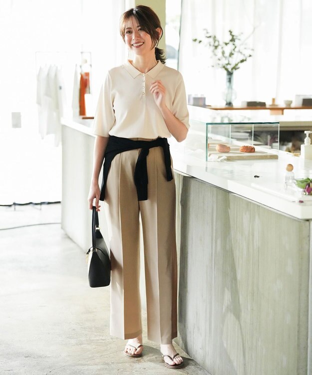 ANY SIS アーバンクールタッチ パンツ ライトベージュ