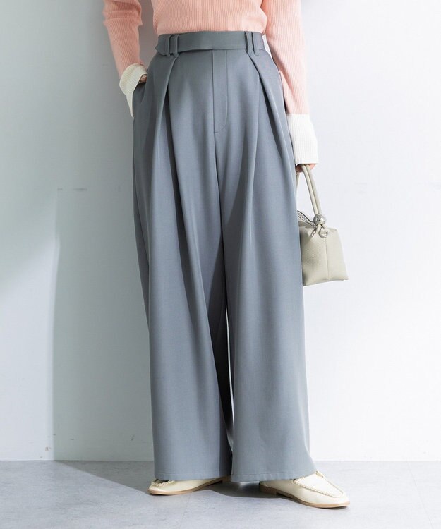 Green Parks デザインタックワイドパンツ Gray