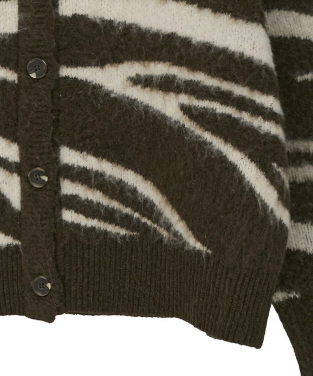 CRAFT STANDARD BOUTIQUE アニマルジャカードニットカーディガン Khaki