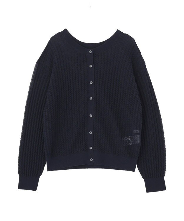 AMERICAN HOLIC 【前後2WAY】透かし編みニットカーディガン Navy