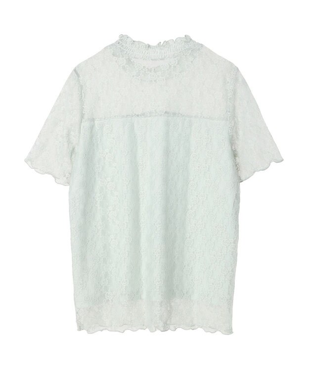 earth music&ecology レースドッキング半袖プルオーバー Mint