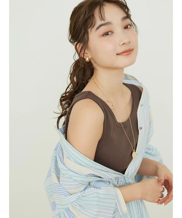 AMERICAN HOLIC Ｄａｉｌｙ！　テレコタンクトップ1 Brown