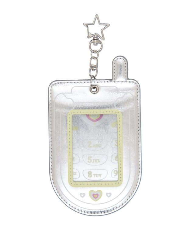 WEGO 【痛バ＆推し活グッズ】シャイニーガラケーカードホルダーキーホルダー イエロー