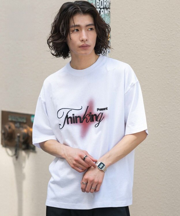 WEGO 【機能T/ユニセックス着用ITEM/MLサイズ展開】接触冷感3D刺繍T(SS) ホワイト