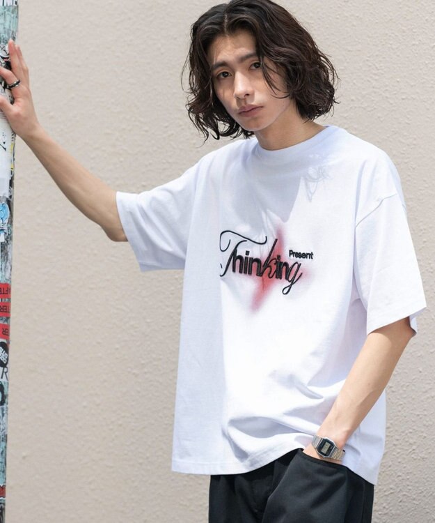 WEGO 【機能T/ユニセックス着用ITEM/MLサイズ展開】接触冷感3D刺繍T(SS) ホワイト