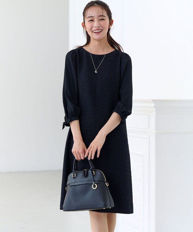 組曲 【ショルダーベルト付き】ボストンハンドバッグ ブラック系