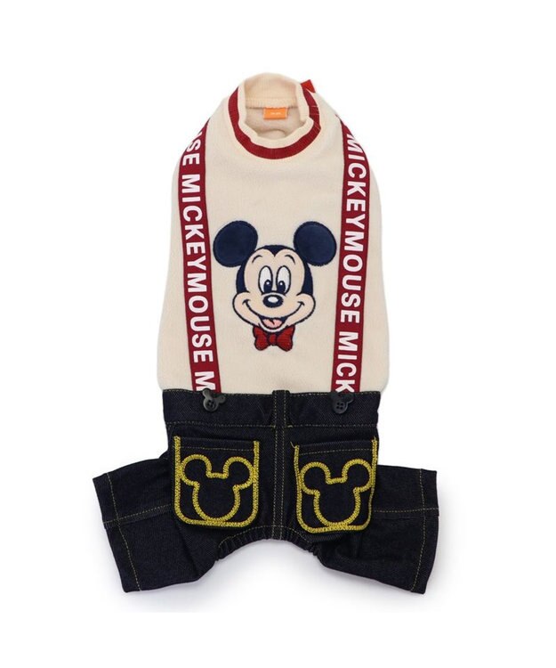 PET PARADISE ディズニー ミッキーマウス サスペンダー付き パンツ 小型犬 ブラック×ベージュ