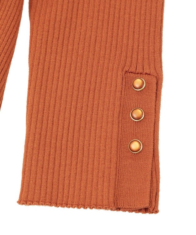 YECCA VECCA 袖釦クルーネックリブニット Light Blue