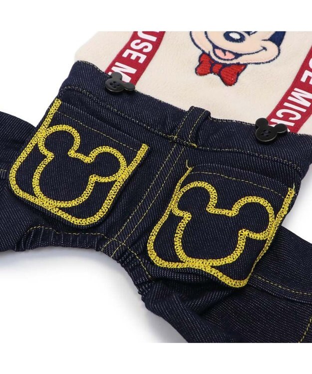 PET PARADISE ディズニー ミッキーマウス サスペンダー付き パンツ 小型犬 ブラック×ベージュ