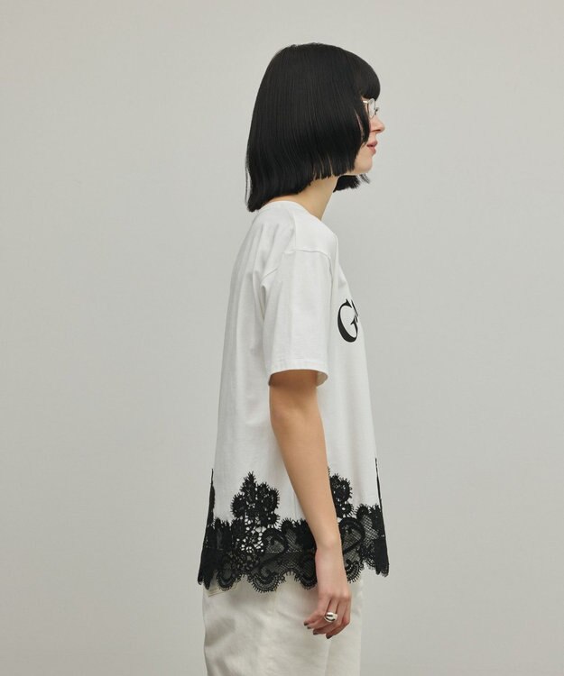GRACE CONTINENTAL レースヘムロゴTシャツ ホワイト