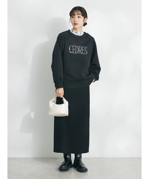 CRAFT STANDARD BOUTIQUE プリント柄スタンドネックプルオーバー Off White