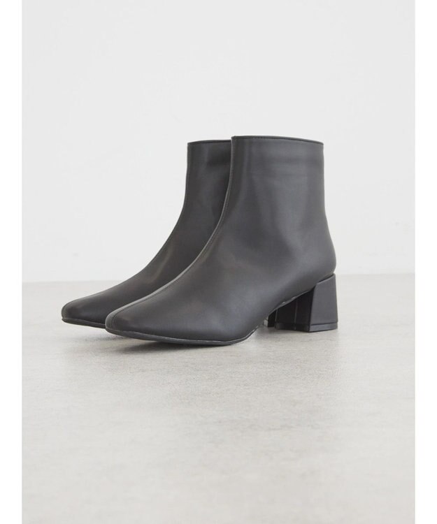 AMERICAN HOLIC スクエアトゥヒールショートブーツ Black