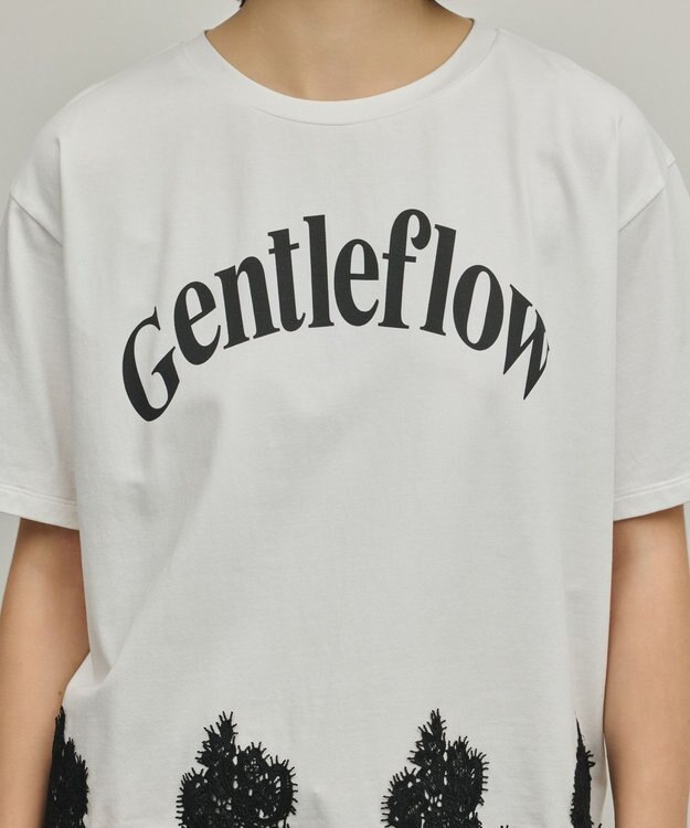 GRACE CONTINENTAL レースヘムロゴTシャツ ホワイト