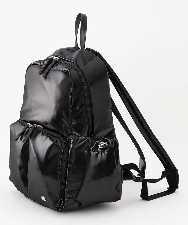 LA BAGAGERIE メタリックドロストポケット　リュックサック ブラック