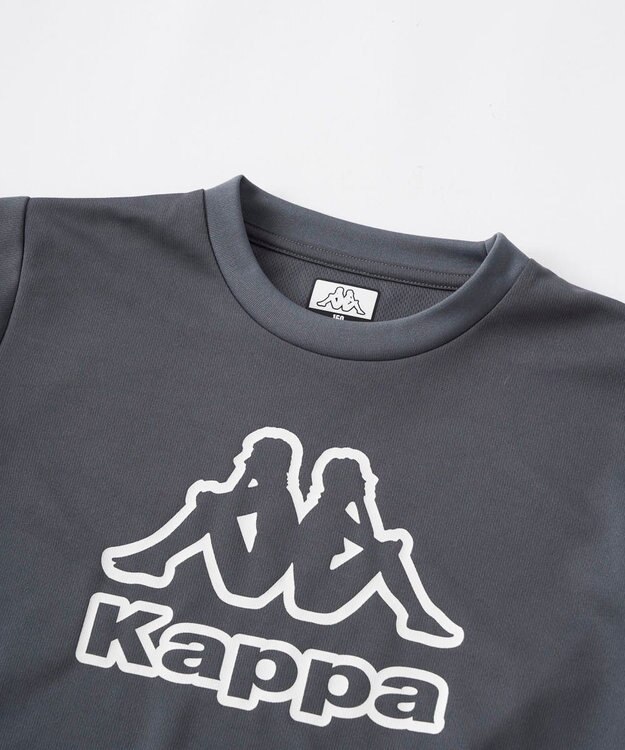 OP／FILA 【Kappa】セットアップ　ブランドロゴ入りトップス＋ショートパンツ チャコールグレー