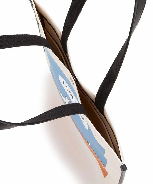 TOPKAPI 【Breath TOPKAPI】サヴィニャック × Breath TOPKAPI アート プリント フラット オーガニックキャンバス トート バッグ オレンジ