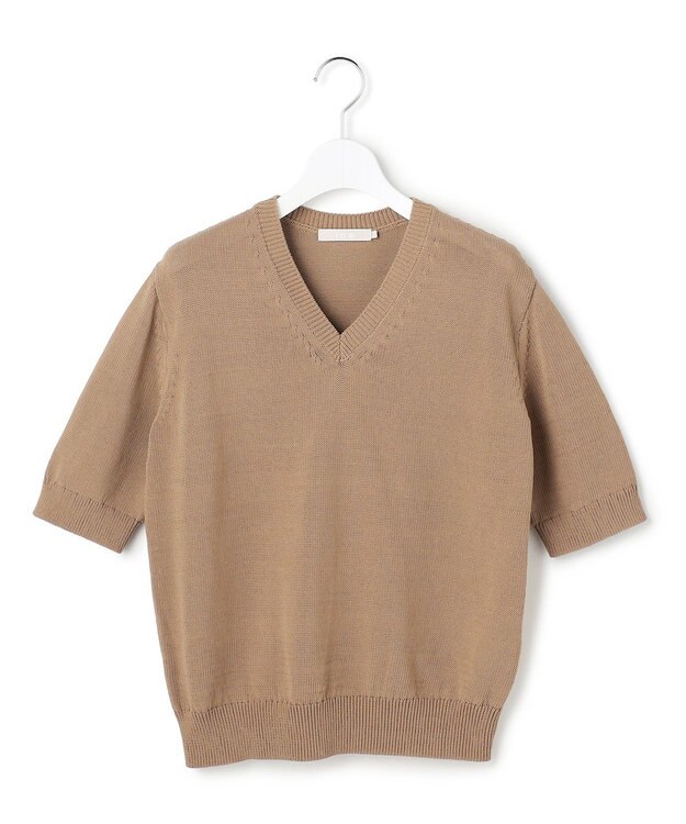 ICB ブライトコイル Vネックニット バーントアンバー