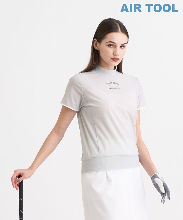 23区GOLF 【WOMEN】AIR TOOLライト モックネックシャツ