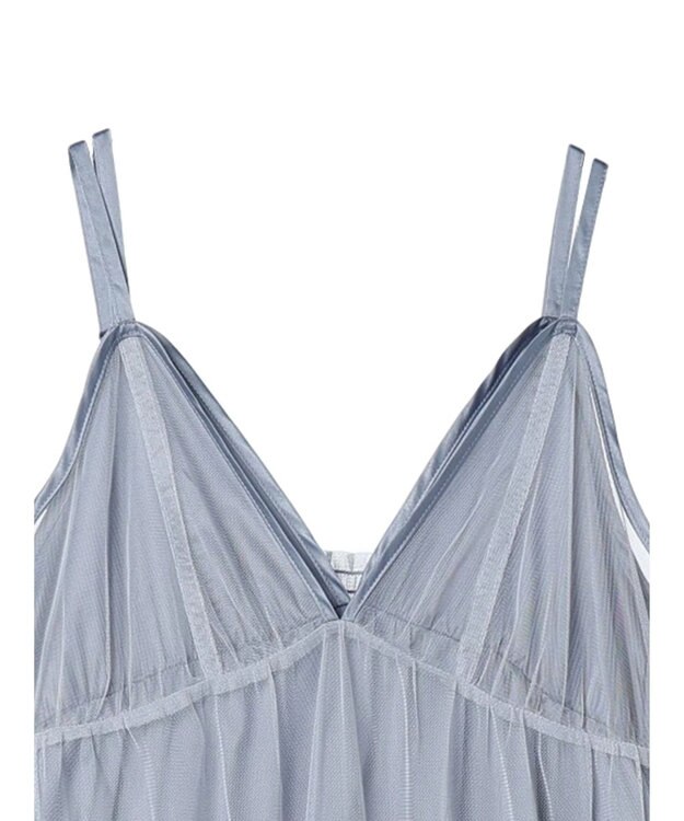 earth music&ecology ＳＥＴ２点ティアードペチドレス＋チュールワンピース Blue