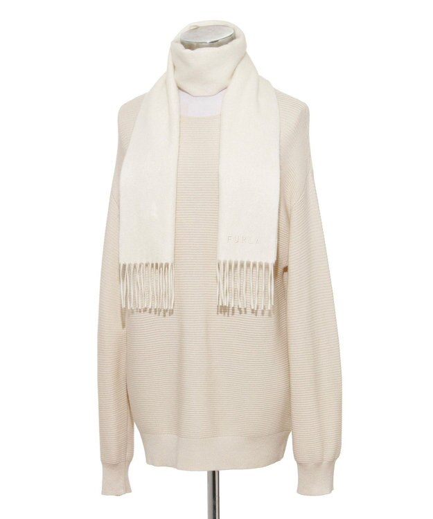 MOONBAT FURLA(フルラ）カシミヤ100％ 無地 プチマフラー オフホワイト