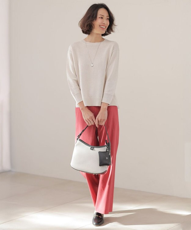 J.PRESS LADIES S DRY COMFORT クルーネック ニット ライトベージュ系