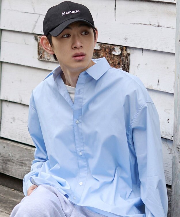 WEGO 【ユニセックス着用ITEM/MLサイズ展開】クロップドブロードシャツ サックス