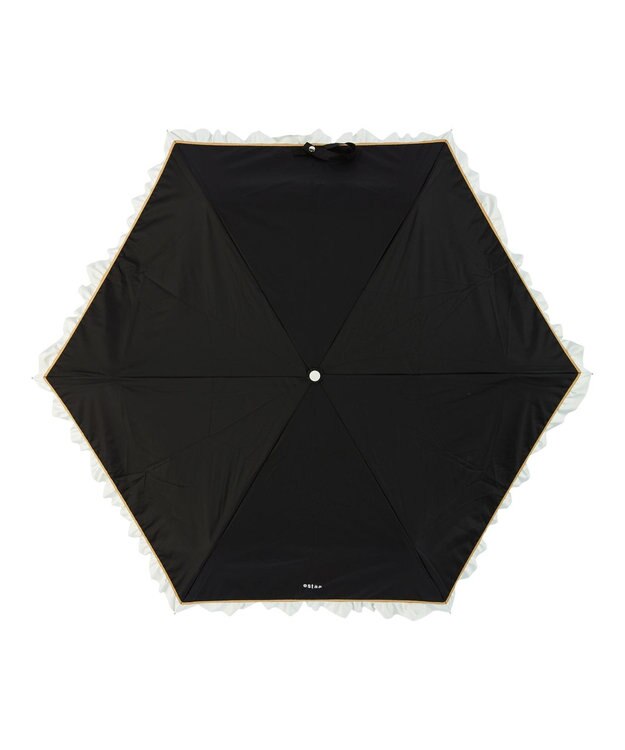 MOONBAT estaa 晴雨兼用 折りたたみ傘 バイカラーフリル 日傘 遮光 遮熱 UV ブラック