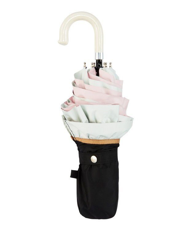 MOONBAT estaa 晴雨兼用 折りたたみ傘 バイカラーフリル 日傘 遮光 遮熱 UV ブラック