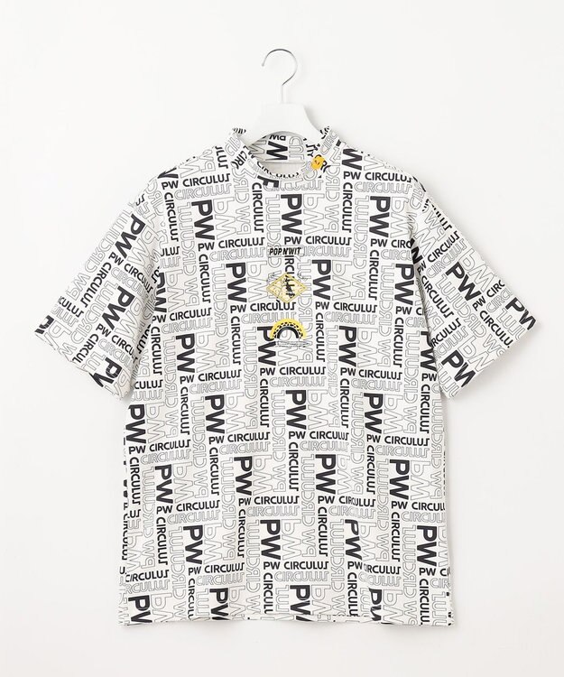 PW CIRCULUS 【UVカット / 吸水速乾 / 伸縮性抜群】【MEN】ＰＷロゴ＆チェックモックT ホワイト系5