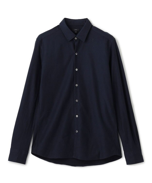 JOSEPH HOMME ツイルネルジャージー　レギュラーカラーシャツ ネイビー系