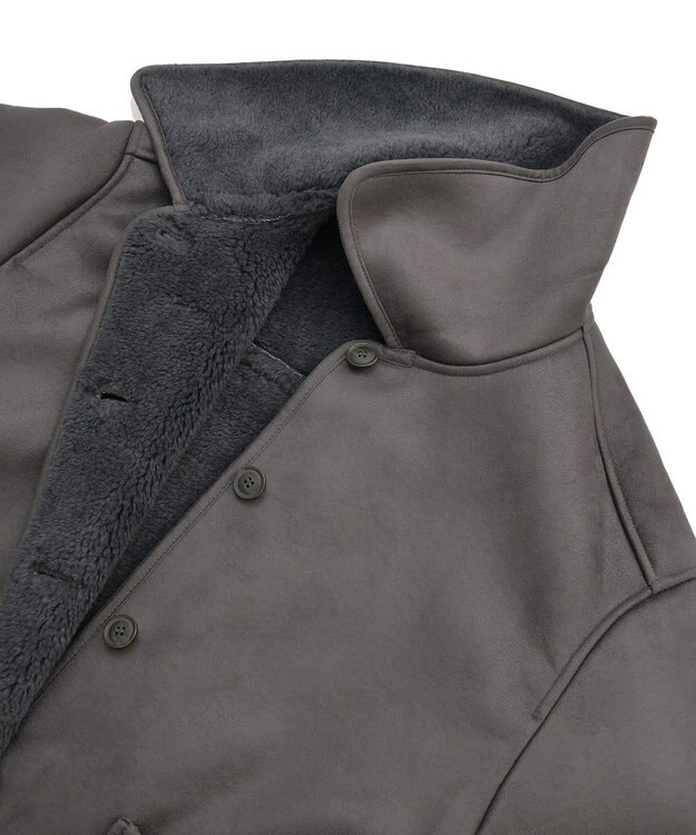 Green Parks フェイクムートンジャケット Charcoal Gray