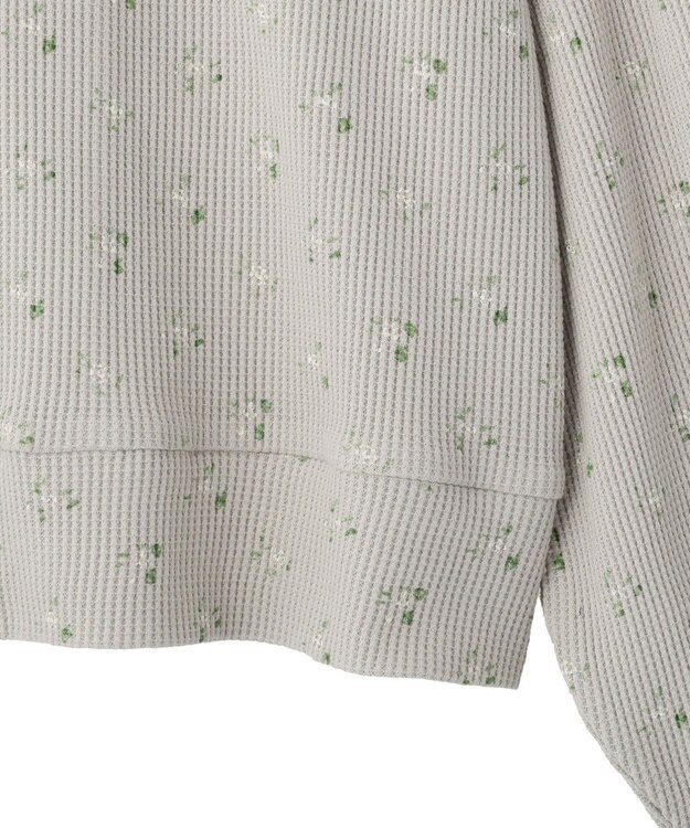 earth music&ecology 【予約】【綿100％】ダブルジップワッフルカーディガン フラワー