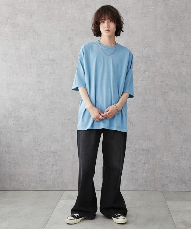 WEGO 【ユニセックス着用ITEM/綿100％/SMLXLサイズ】ビックコットンT ブルーその他