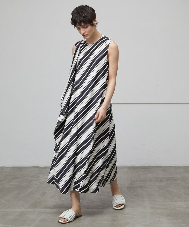 BEIGE， 【洗える】GUILLABERT / ノースリーブドレス Ecru×Black