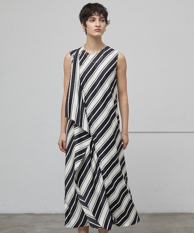 BEIGE， 【洗える】GUILLABERT / ノースリーブドレス Ecru×Black